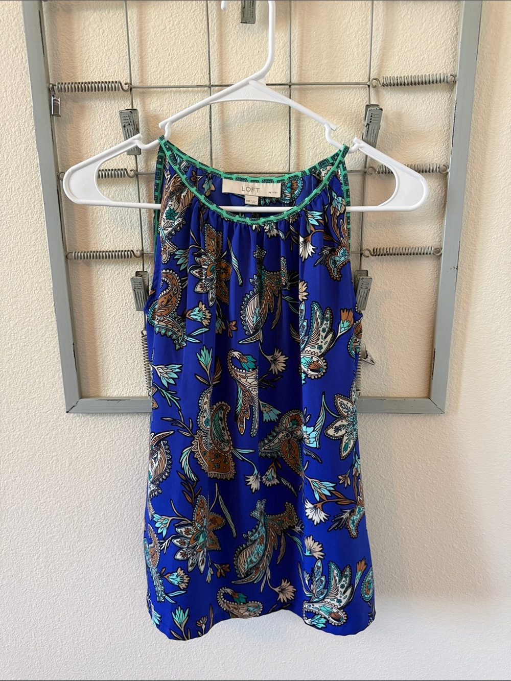 LOFT XXSP Royal Blue Paisley Halter Tank